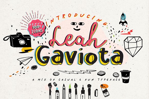Leah Gaviota Script: A Versatile Script Handwritten Font Family